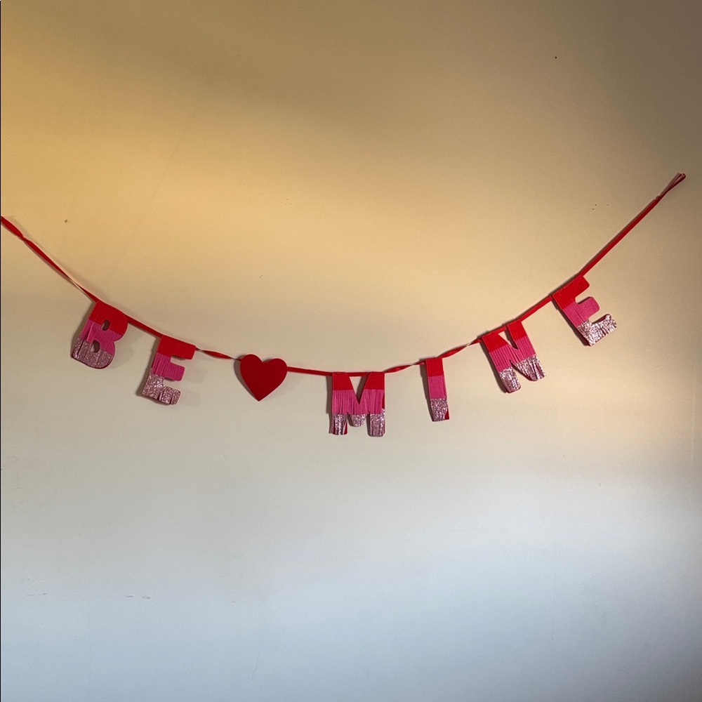 Valentines Day Red and Pink 'Be Mine' Banner